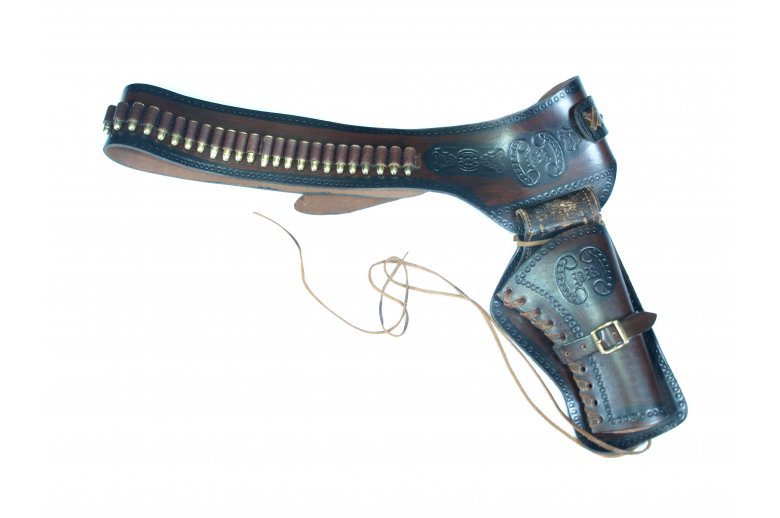 Cowboy's belt with revolver holster