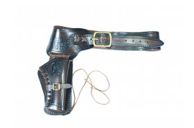 Cowboy's belt with revolver holster